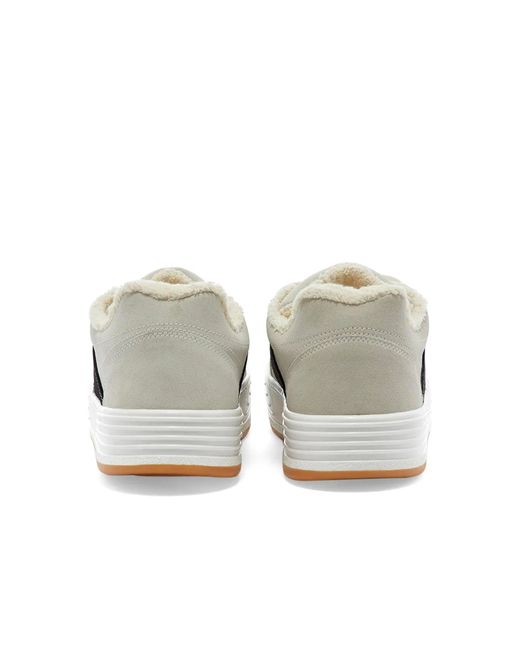 Palm Angels White Suede Logo Sneakers for men