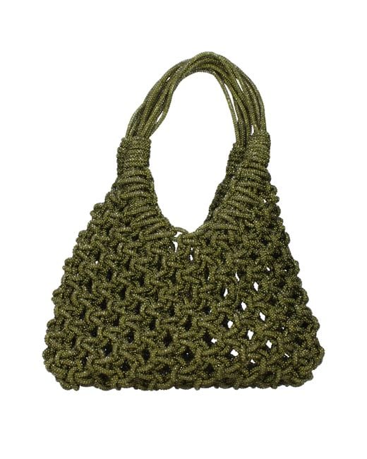 HIBOURAMA Green Vannifique Handbag Strass/Khaki