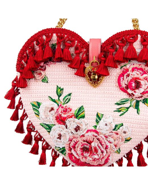 Dolce & Gabbana Red My Heart Häkeltasche