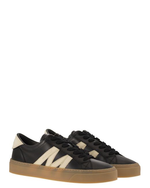 Moncler Monaco2 Leder und Nubuck -Turnschuhe. in Black für Herren
