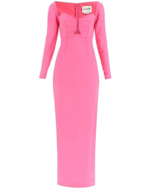 Roland Mouret Maxi Pencil Dress Met Uitsnijdingen in het Pink