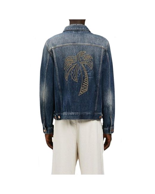 Palm Angels Blue Denim Jacket for men