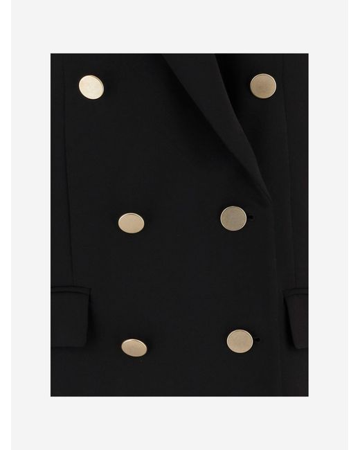 F.it Black Zweireihige Jacke aus Stretch-Nylon
