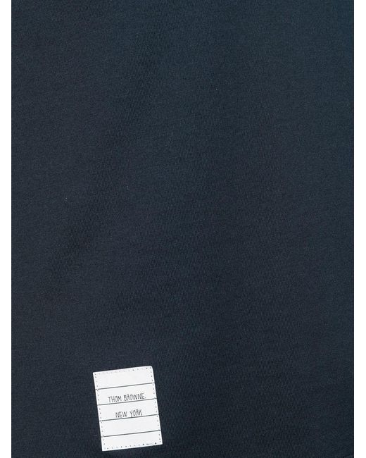 Thom Browne Blue Logo-Patch Short-Sleeve T-Shirt