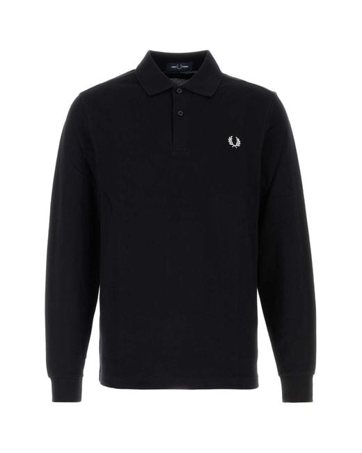 Fred Perry Blue Piquet Polo Shirt