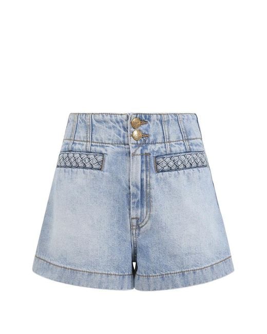 Zimmermann Blue Indra Denim Shorts