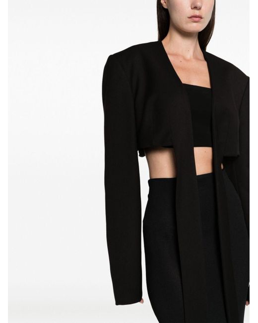 ANDREADAMO Black Open-Front Cropped Jacket