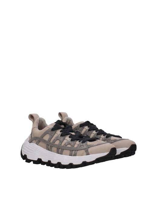 Brunello Cucinelli Gray Sneakers Vibram Donna Camoscio