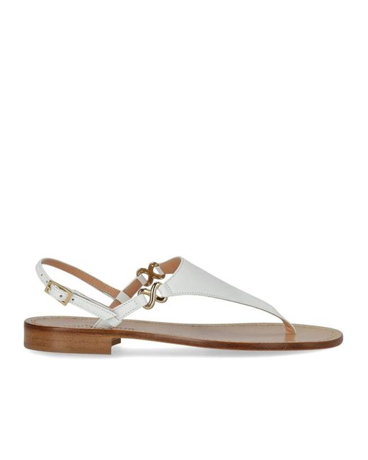 Paolo Ferrara White Thong Sandal