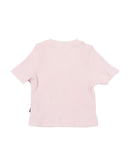 Palm Angels Pink Logo Rib Baby Tee S/S Girl for men