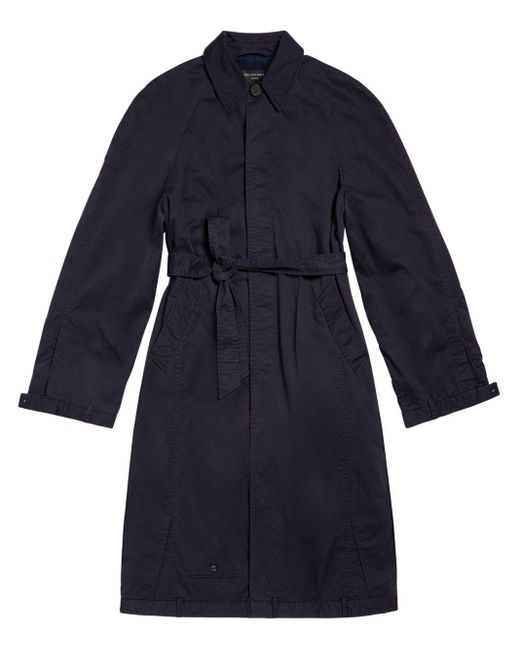 Balenciaga Blue Deconstructed Cotton Coat for men