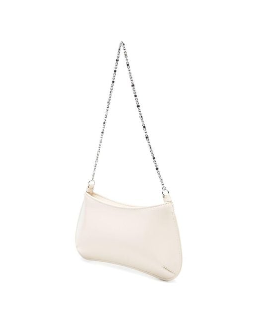 Jacquemus White Le Petit Bisou Chaine Leather Shoulder Bag