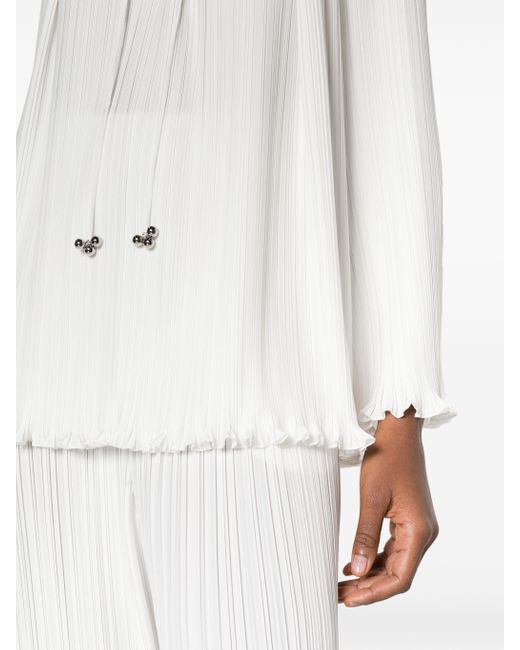 Lanvin White Off- Plissé Top