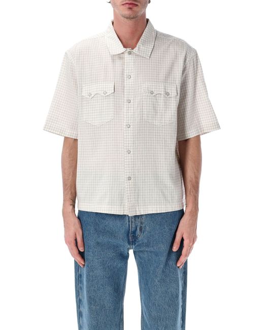 Levi's Blue Levi S Checked Short-Sleeve Shirt for men