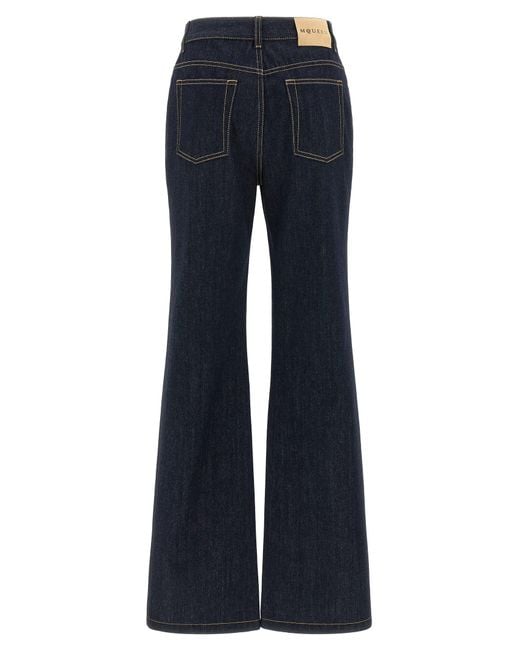 Alexander McQueen Blue Straight Leg Jeans