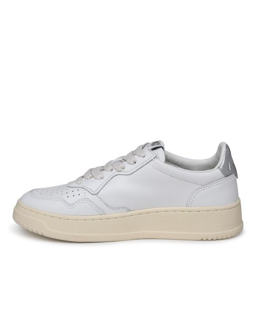 Autry White Medalist Leather Sneakers