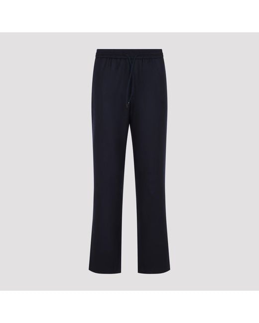 Sease Blue Seamless Mindset Regular Straight-Leg Wool Pants For for men