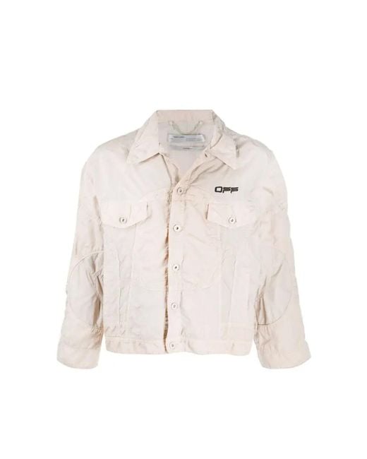 Off-White c/o Virgil Abloh Natural Logo Windbreaker Bomber Jacket for men
