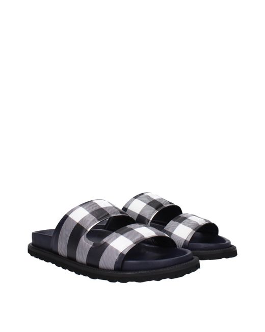 Burberry Blue Ciabatte E Zoccoli Uomo Tessuto Nero/Avorio for men