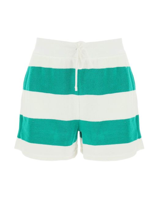Polo Ralph Lauren Green Striped Terry Shorts