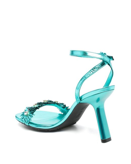 Loewe Blue Petal Flower Sandals