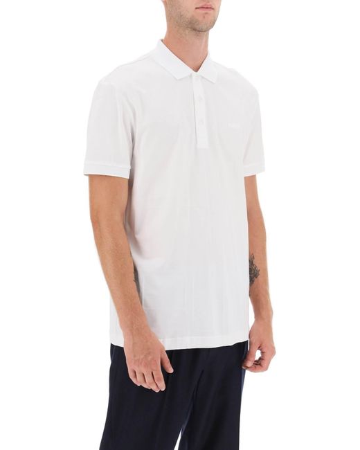 Boss Regelmäßig Fit Jacquard Polo Shirt in White für Herren
