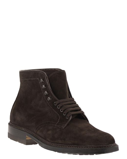 Alden Brown Suede Chukka Boots With Leather And Rubber Sole for men