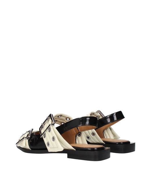Ganni Black Buckle Strap Sandals