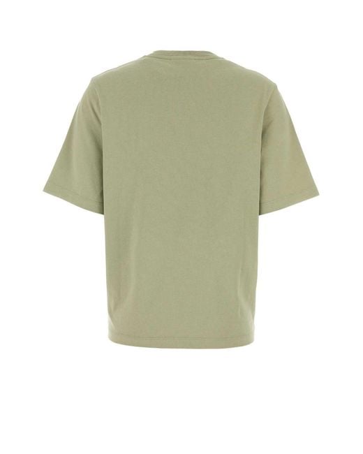 Maison Kitsuné Green Sage Round Neck Embroidered T-Shirt