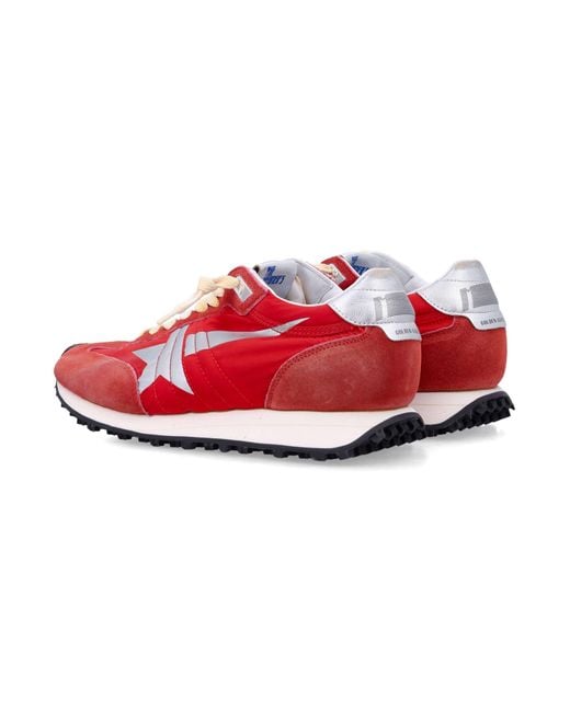Golden Goose Deluxe Brand Red Stylish Leather And Polyester Sneakers For