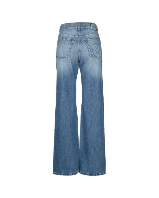 Pinko Blue Wanda Wide Leg Medium Wave