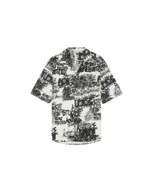 Acne Black Printed Button-Up Shirt for men