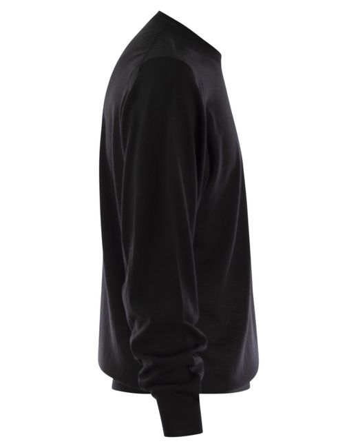 Fedeli Black Crew Neck Sweater for men