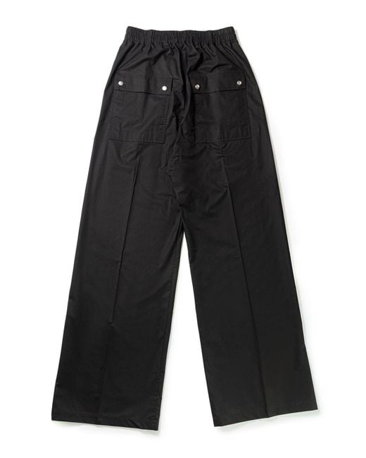 Rick Owens Black Wide Trousers With Drawstring Belt