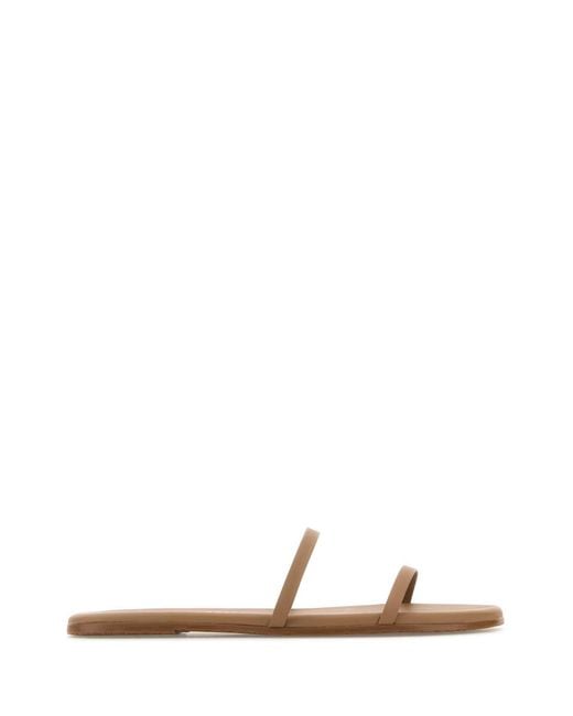 TKEES White Skin Leather Gemma Slippers