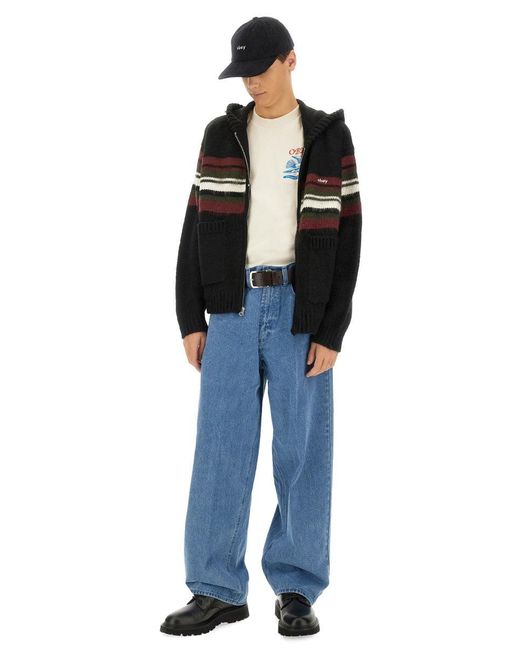 Obey Blue Baggy Fit Jeans for men