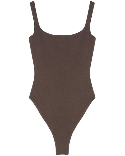 Intero Studiosi A Collo Quadrato Corpi Di Cotone Spandex Bruna Stavo Per Dire di Entire studios in Brown