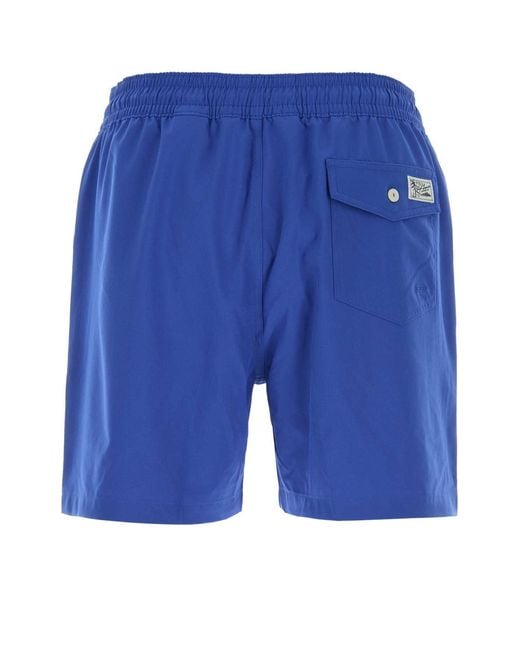 Polo Ralph Lauren Blue Logo Swim Shorts for men