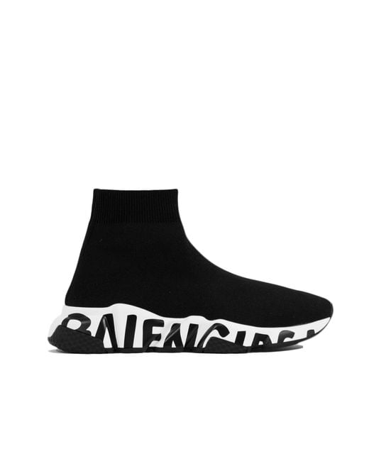 Balenciaga Black Turnschuhe Speed lace-up Graffiti