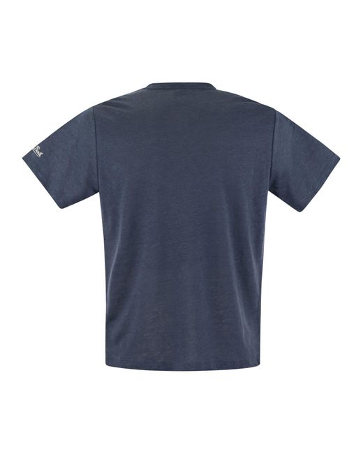Mc2 Saint Barth Ecstasea Linnen T -shirt Met Zak in het Blue