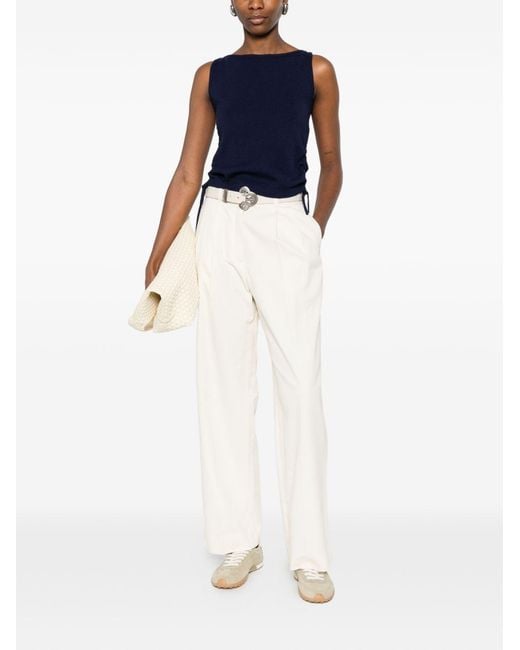 DUNST Blue Drawstring Boat Neck