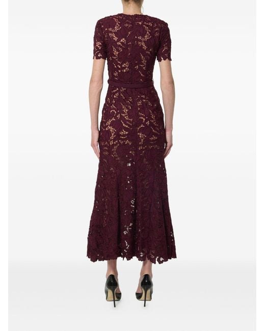 Self-Portrait Purple Lace Long Dress