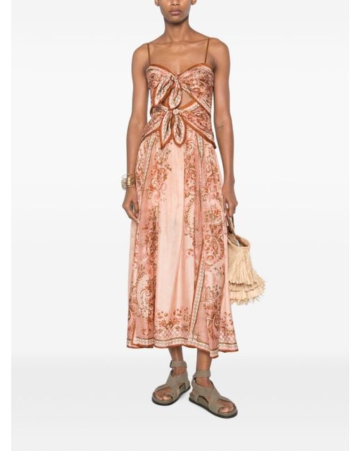 Zimmermann Pink Aster Silk Long Dress