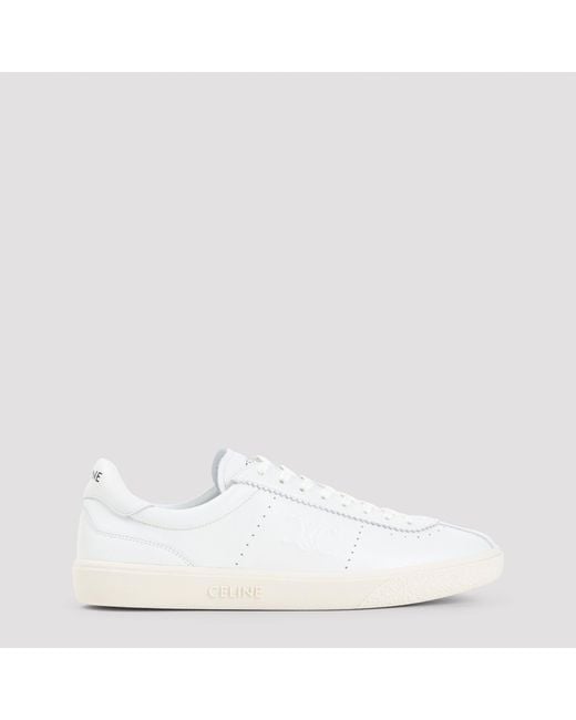 Céline White Low Lace-Up Sneakers