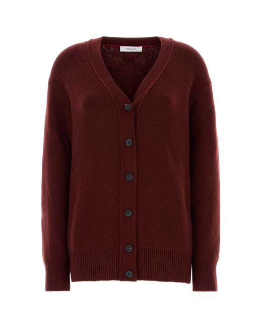 Ferragamo Purple Cashmere Blend Cardigan