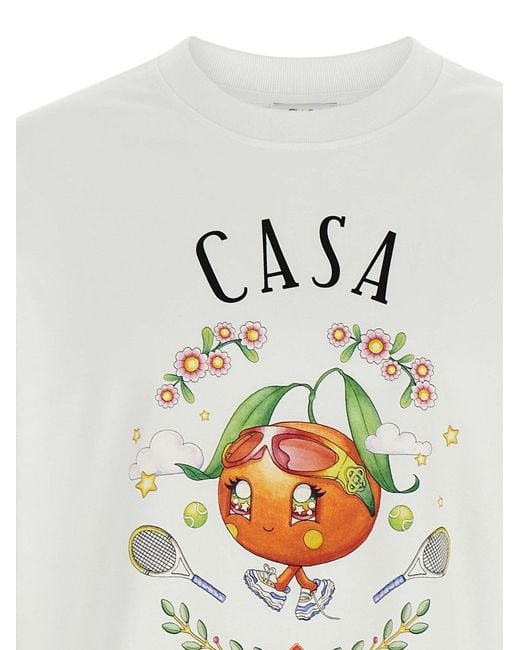 Casablanca 'Casa Way Orange Maskottchen' T -Shirt in White für Herren