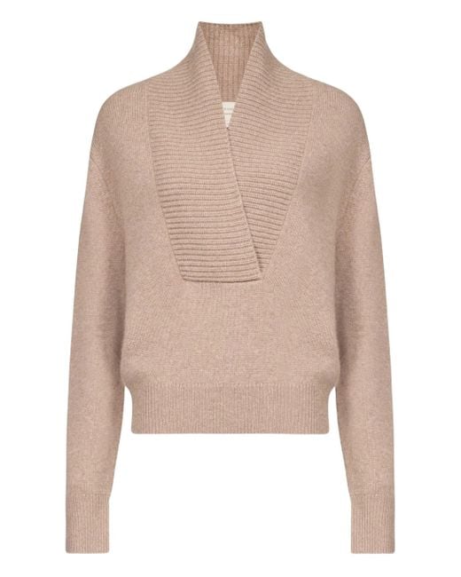 Loulou de Saison Natural Makela großer V -Hals -Pullover