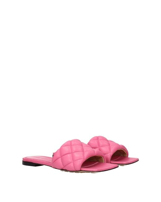 Bottega Veneta Pink Sandals And Clogs Leather/Azalea