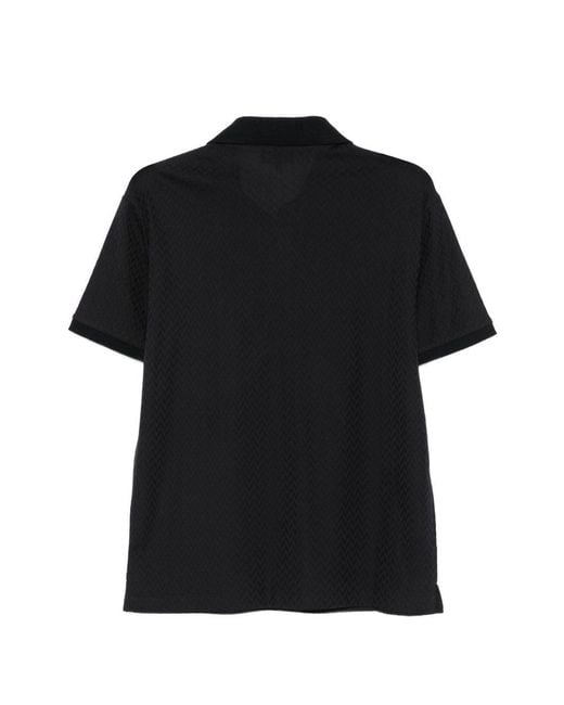 Emporio Armani Black Cotton Polo Shirt