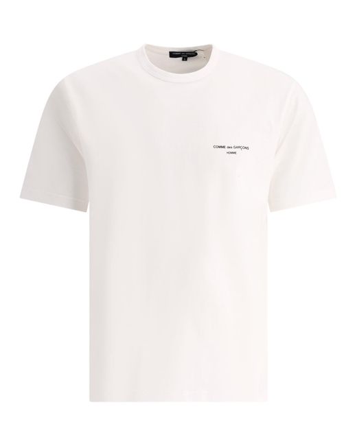 Maglietta con logo di Comme des Garçons in White da Uomo